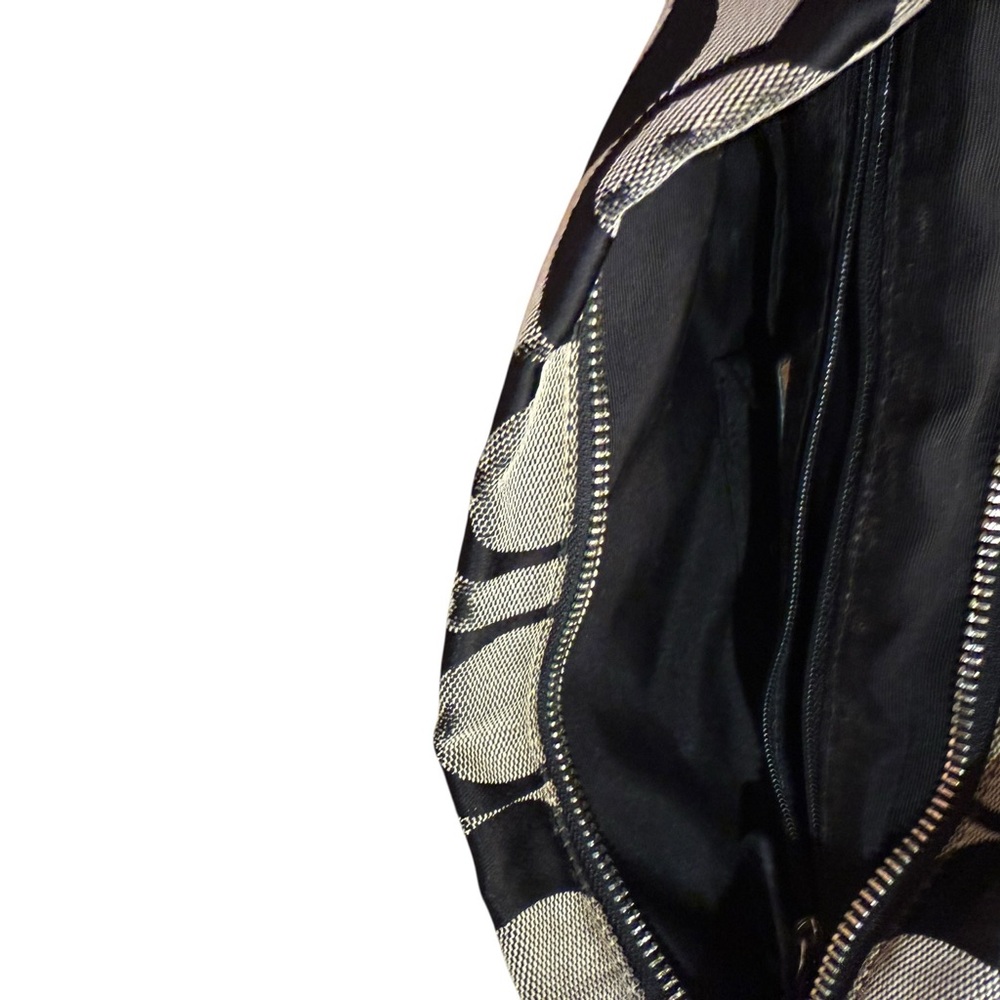 Coach Signature Stripe File Crossbody Zip Shoulder Bag in Black and Gray - Picture 6 of 16